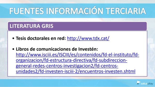 Las Fuentes de información Terciaria